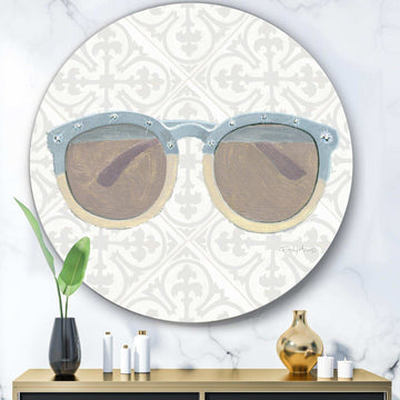 Glam cosmetics Blue Sun Glasses - Fashion Metal Circle Wall Art